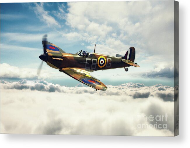 Supermarine Spitfire P7350 Acrylic Print featuring the digital art Spitfire P7350 by Airpower Art