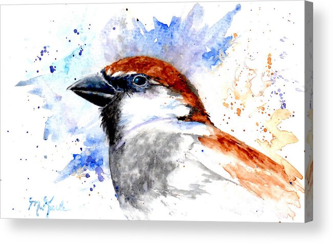 Bird Acrylic Print featuring the painting Splendid Sparrow by Marsha Karle