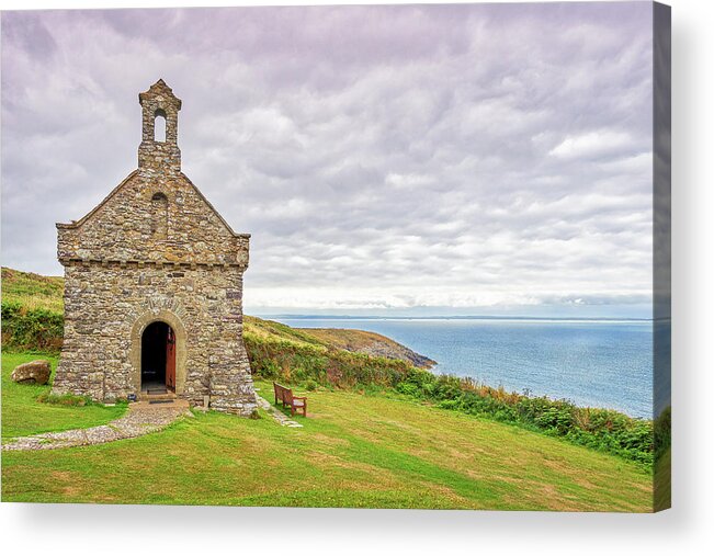 Pembrokeshire Acrylic Print featuring the photograph St Nons Retreat Chapel by Mark Llewellyn