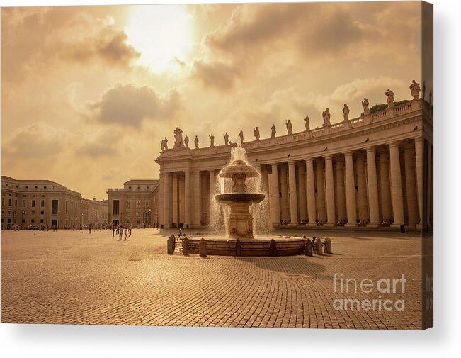 Vatican Acrylic Print featuring the photograph St Peter's square in Vatican City by Louise Poggianti