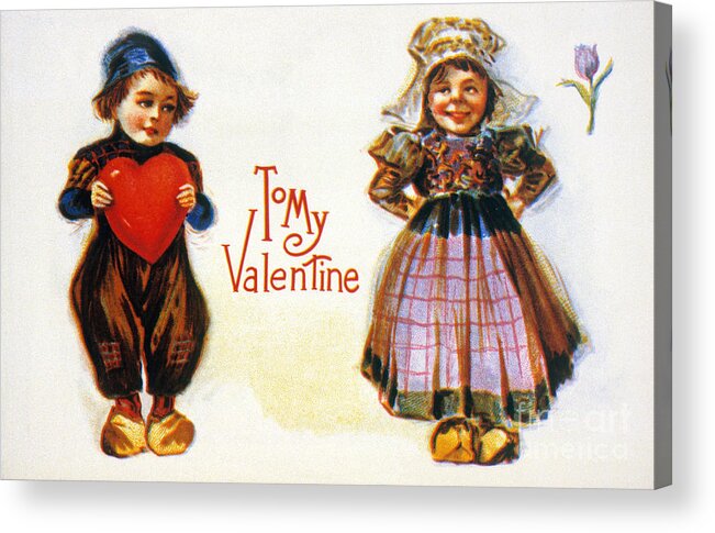 1900 Acrylic Print featuring the photograph St. Valentines Day Card by Granger