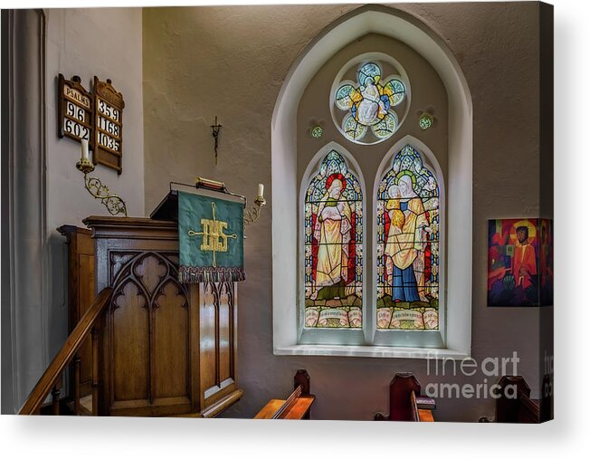 Chapel Acrylic Print featuring the photograph Stained Glass UK by Adrian Evans