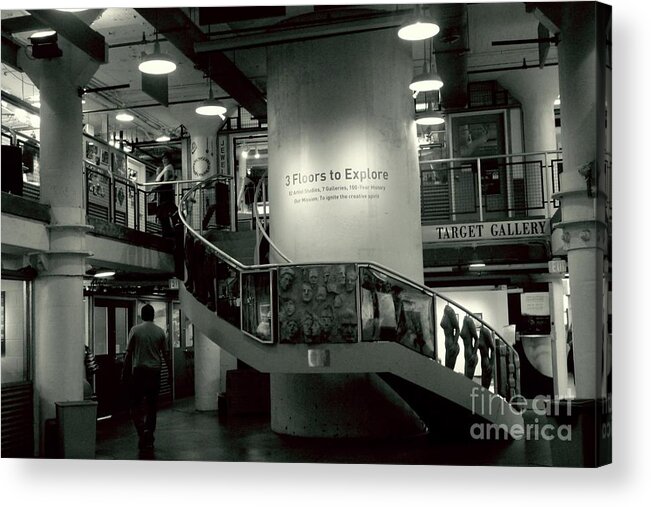 Historical Acrylic Print featuring the photograph Stairwell of Torpedo Factory Art Center  Alexandria VA by Margie Avellino