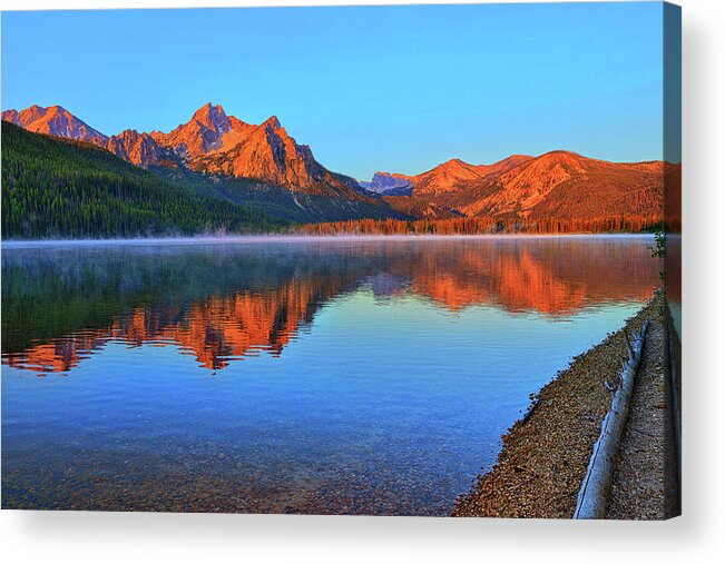 Stanley Lake Acrylic Print featuring the photograph Stanley Lake by Greg Norrell