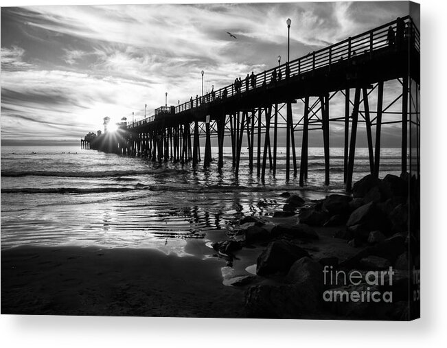 Black And White Acrylic Print featuring the photograph Stars and Swirls in Oceanside by Ana V Ramirez