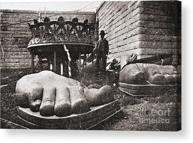 1865 Acrylic Print featuring the photograph State Of Liberty: Feet by Granger