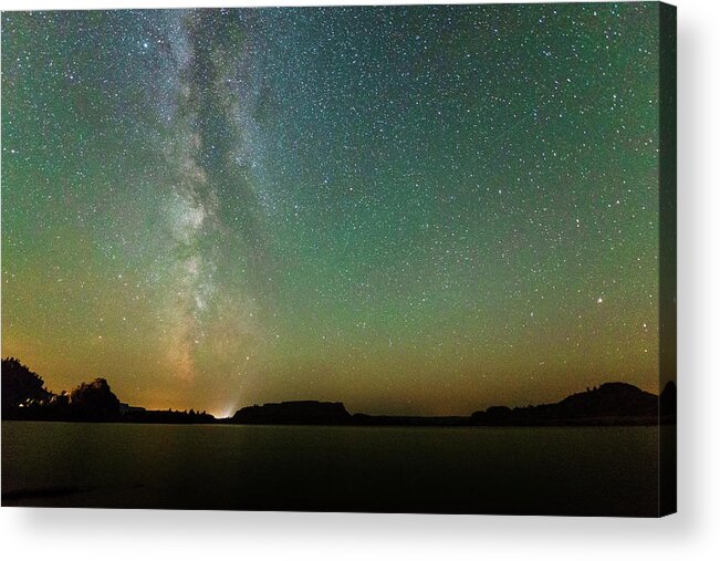 Outdoor Acrylic Print featuring the digital art Steamboat Rock from Jones Bay Campground by Michael Lee