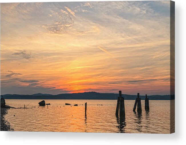 Emeline Park Acrylic Print featuring the photograph Steamy Hudson River Sunrise by Angelo Marcialis