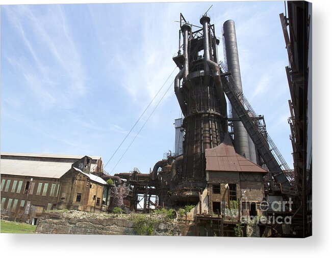 Steel Acrylic Print featuring the photograph Steel industry blast furnace by Karen Foley