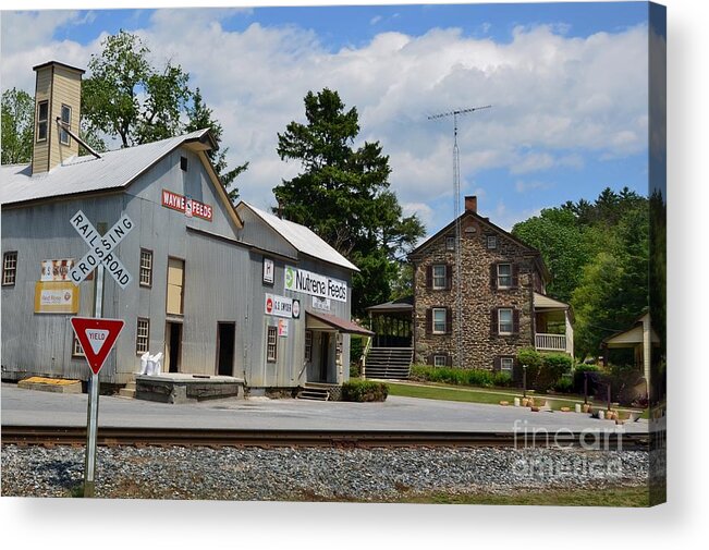 Stone Acrylic Print featuring the photograph Stone House And Old Feed Mill by Bob Sample