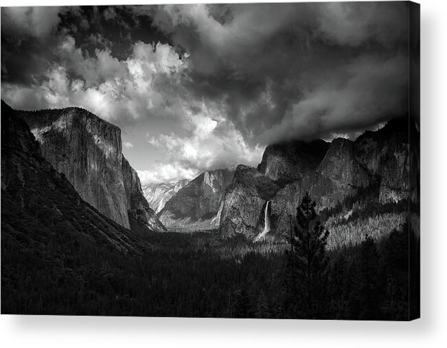 Tunnel View Acrylic Print featuring the photograph Storm Arrives in the Yosemite Valley by Raymond Salani III