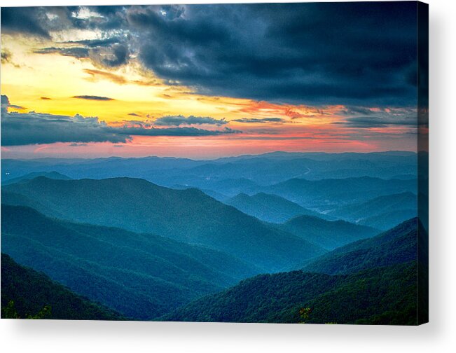 Parkway Acrylic Print featuring the photograph Stormy Night on the Blue Ridge Parkway by Blaine Owens