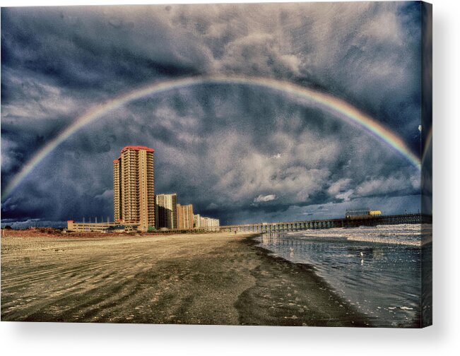 Rainbow Acrylic Print featuring the photograph Stormy Rainbow by Kelly Reber