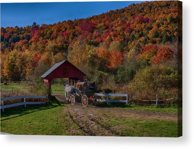 #jefffolger Acrylic Print featuring the photograph Stowe Vermont carriage ride by Jeff Folger