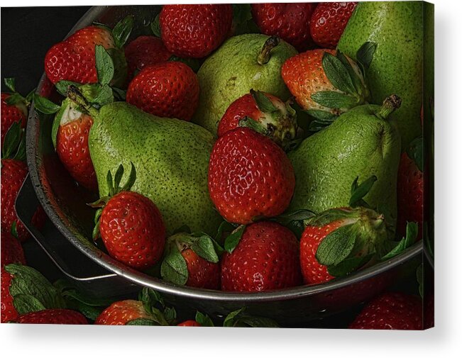 Pears Acrylic Print featuring the photograph Strawberries and Pears II by Richard Rizzo
