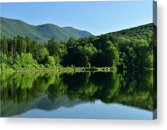 Water Acrylic Print featuring the photograph Streak of Light at the Lake by Nancy De Flon