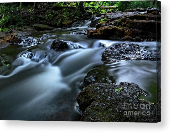 Water Acrylic Print featuring the photograph Stream Over Rocks by Charline Xia