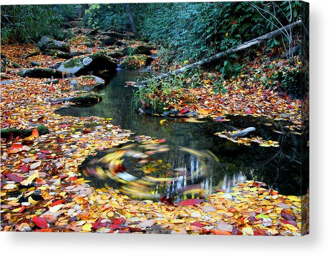 Fall In The Mountains Acrylic Print featuring the photograph Stream Whirlpool by Alan Lenk