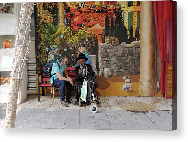 Street Photography Acrylic Print featuring the photograph Street view in Jerusalem by Dubi Roman