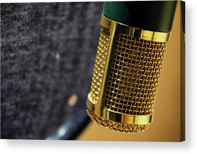 Microphone Acrylic Print featuring the photograph Studio microphone by Karen Smale
