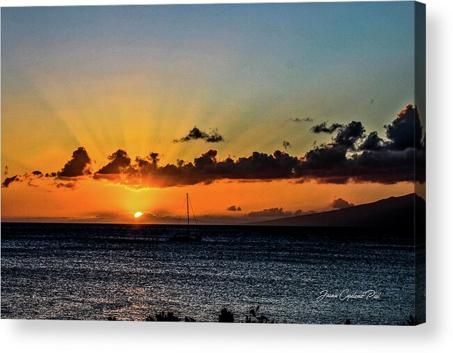 Sailboat Photographs Acrylic Print featuring the photograph Stunning Sunset by Joann Copeland-Paul