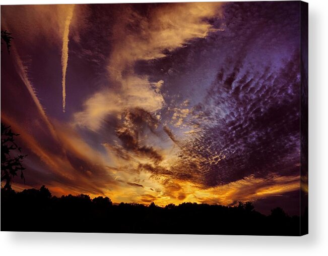 Stunning Acrylic Print featuring the photograph Stunning sunset Sky by Mother Nature by Lilia S