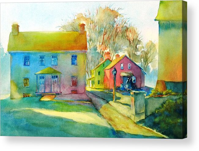 Watercolor Acrylic Print featuring the painting Sugartown Shadows No 1 by Virgil Carter