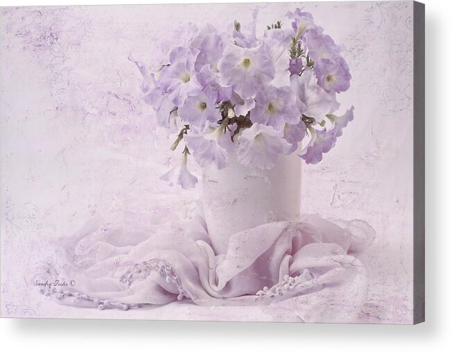 Pink Petunias Acrylic Print featuring the photograph Summer's Pleasure by Sandra Foster