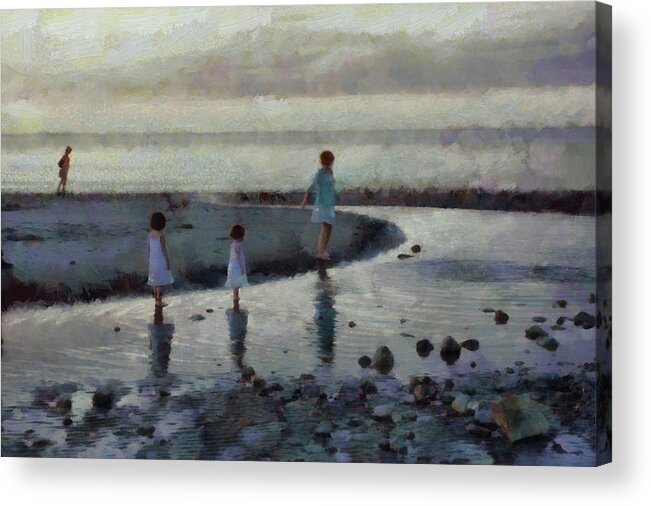 Flotsam Acrylic Print featuring the photograph Summertime at the beach by Jeff Folger