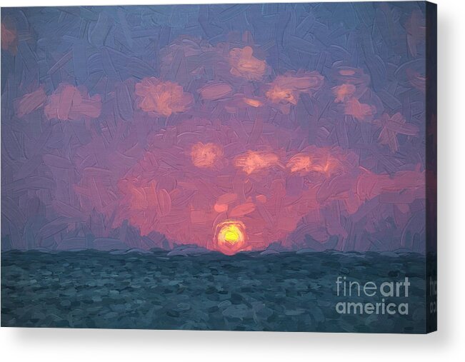 Seascape Acrylic Print featuring the photograph Sun Down by David Letts