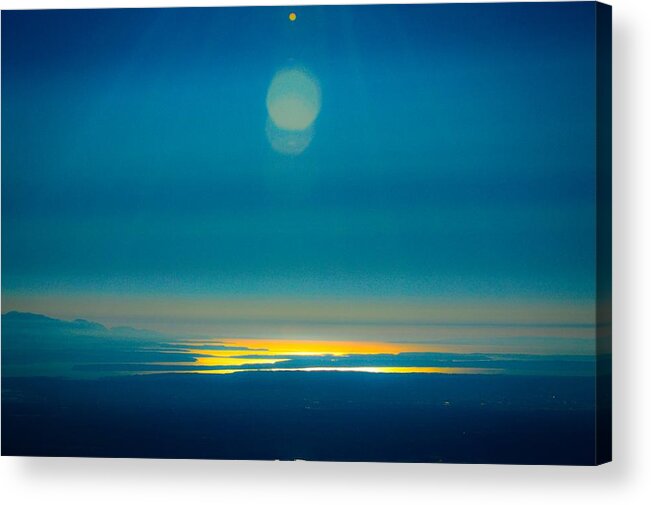Sky Acrylic Print featuring the photograph Sun going down on the Sound by Brian O'Kelly