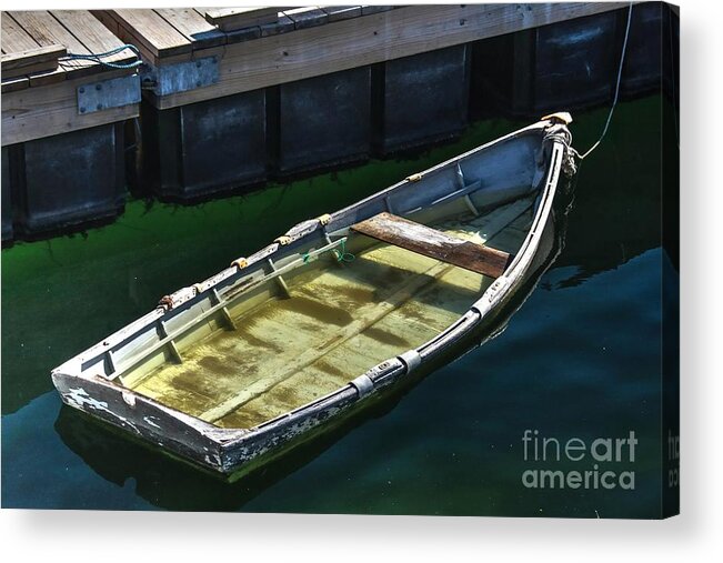 Rockport Maine Acrylic Print featuring the photograph Sunken Skiff by Steve Brown