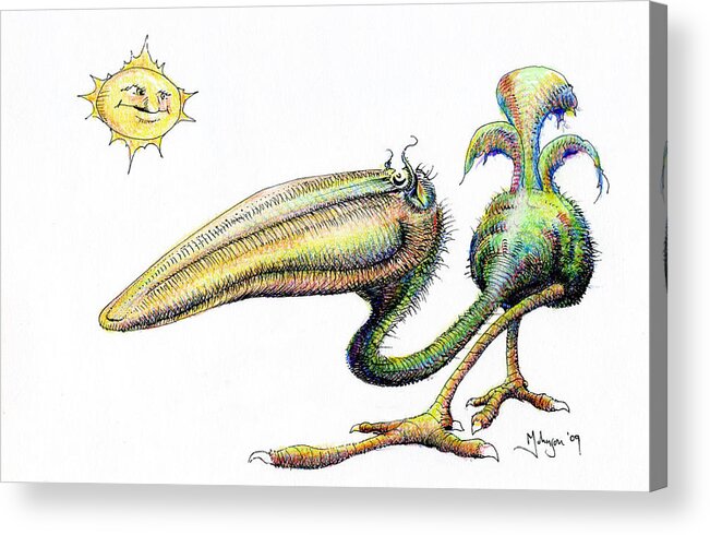 Whimsies Acrylic Print featuring the drawing Sunny Stroll by Mark Johnson