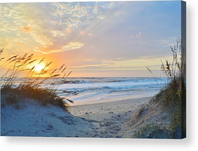 Obx Sunrise Acrylic Print featuring the photograph Sunrise at Pea Island, NC by Barbara Ann Bell