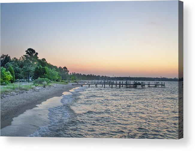 Sunrise Acrylic Print featuring the photograph Sunrise at Piney Point Beach - Maryland by Bill Cannon