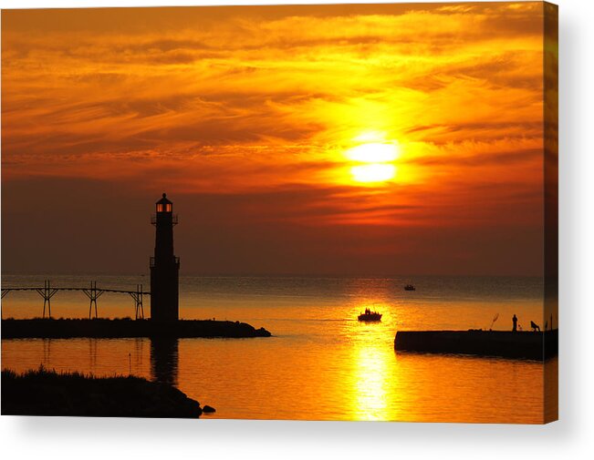 Lighthouse Acrylic Print featuring the photograph Sunrise Brushstrokes by Bill Pevlor