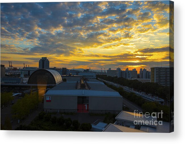 Sunrise Acrylic Print featuring the photograph Sunrise in Osaka by Pravine Chester