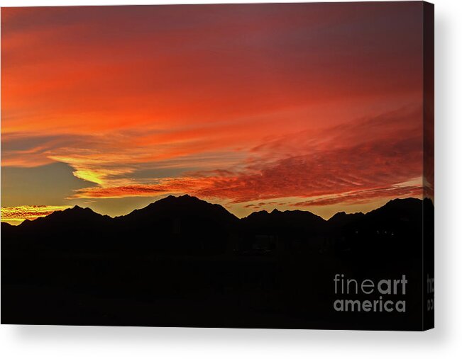 Sunrise Acrylic Print featuring the photograph Sunrise Over Gila Mountains by Robert Bales