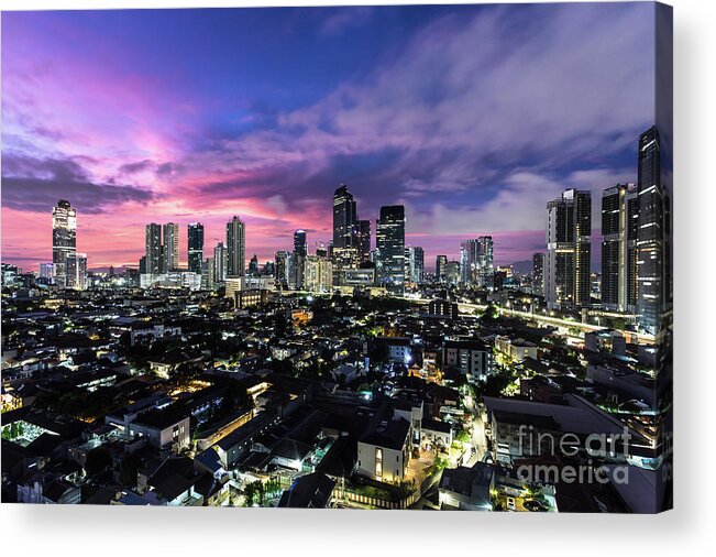 Indonesia Acrylic Print featuring the photograph Sunrise over Jakarta by Didier Marti