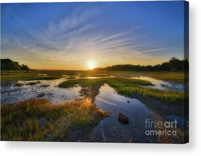 Sunrise Acrylic Print featuring the photograph Sunrise over the marsh by Michael Ver Sprill
