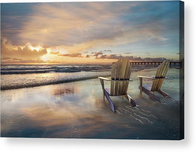 Boats Acrylic Print featuring the photograph Sunrise Romance by Debra and Dave Vanderlaan