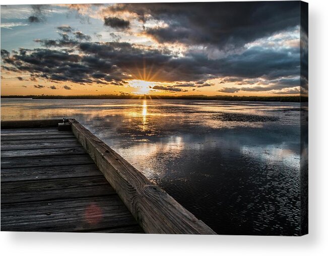 Sunset Acrylic Print featuring the photograph Sunset at Back Bay 2 by Larkin's Balcony Photography