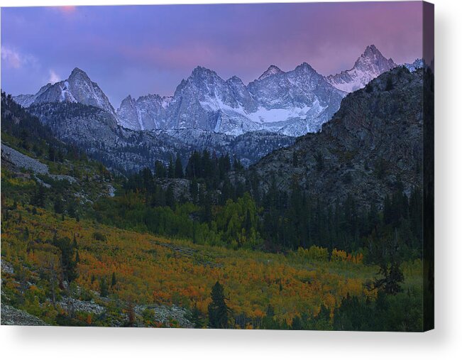 Fall Acrylic Print featuring the photograph Sunset at Bishop Canyon in the Eastern Sierras during autumn by Jetson Nguyen