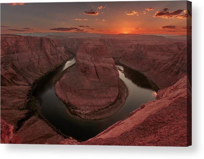 Sunset Acrylic Print featuring the photograph Sunset at Horseshoe Bend by Susan Rissi Tregoning