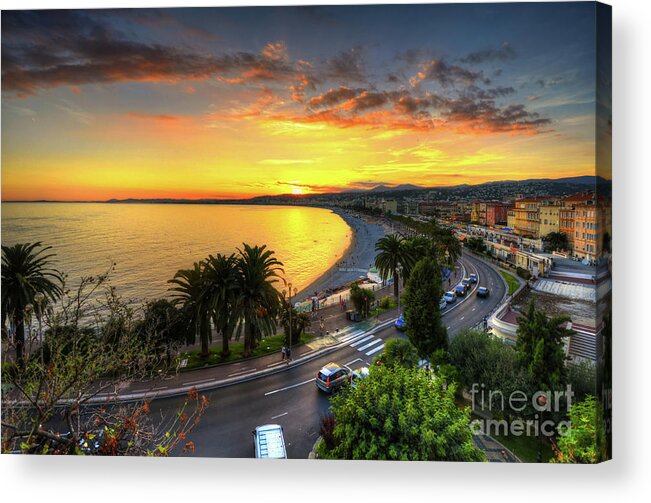 Yhun Suarez Acrylic Print featuring the photograph Sunset At Nice by Yhun Suarez