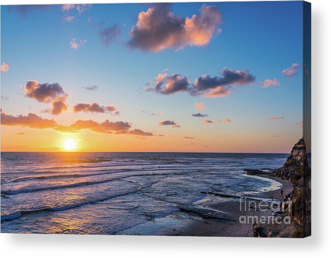 Beach Acrylic Print featuring the photograph Sunset at Swami's Beach by David Levin