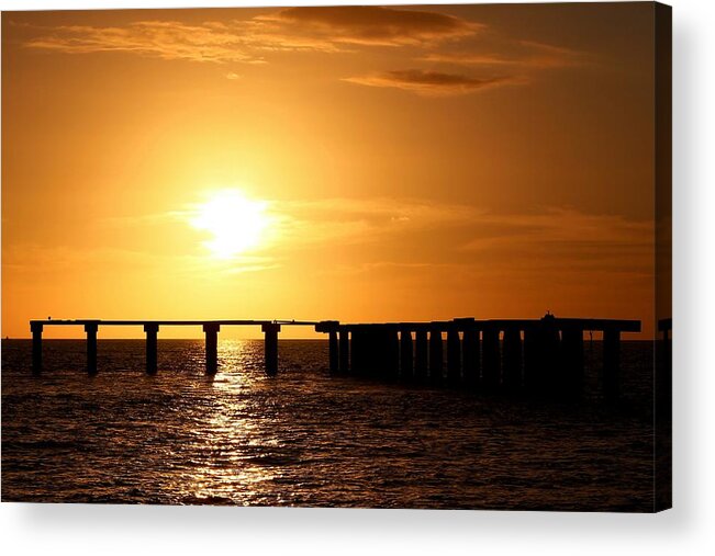 Photo For Sale Acrylic Print featuring the photograph Sunset at the Old Pier by Robert Wilder Jr