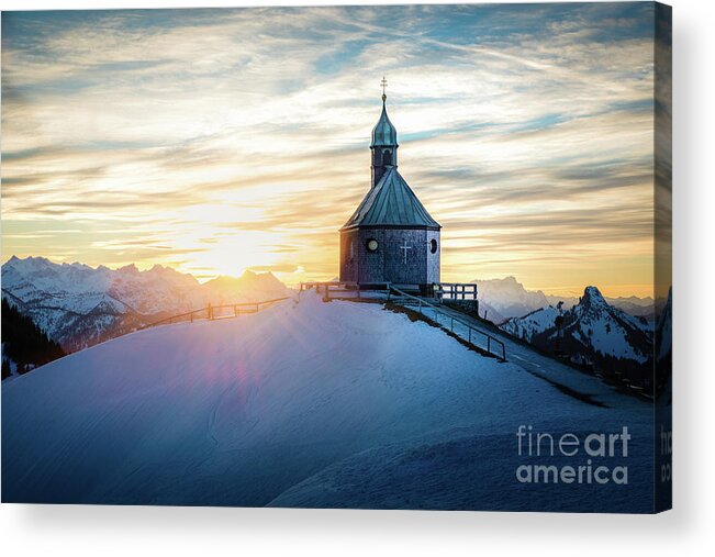 Wallberg Acrylic Print featuring the photograph Sunset At The Top by Hannes Cmarits