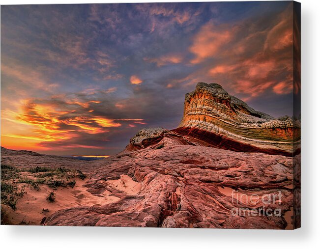Arizona Acrylic Print featuring the photograph Sunset at White Pocket by Peter Dang