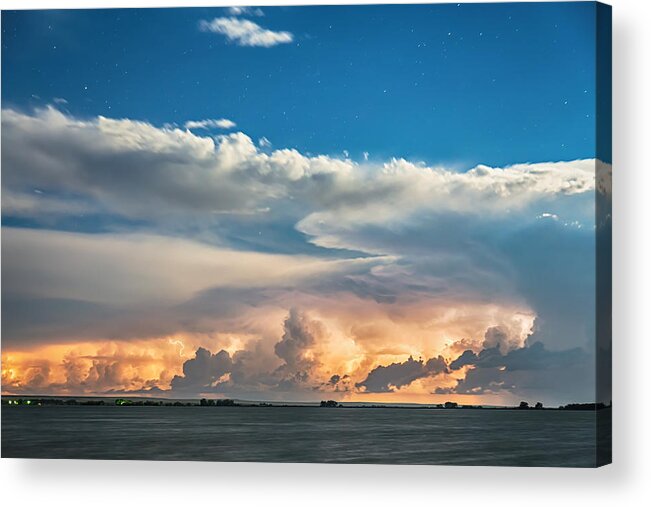 Lightning Acrylic Print featuring the photograph Sunset Cloud to Cloud Lightning Storm by James BO Insogna